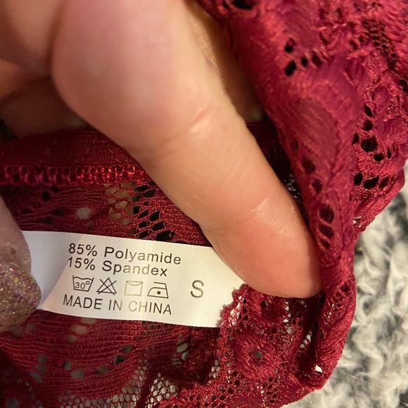 NWOT Shein Burgundy Bralette Small (32B/C 34A/B) - Picture 7 of 7